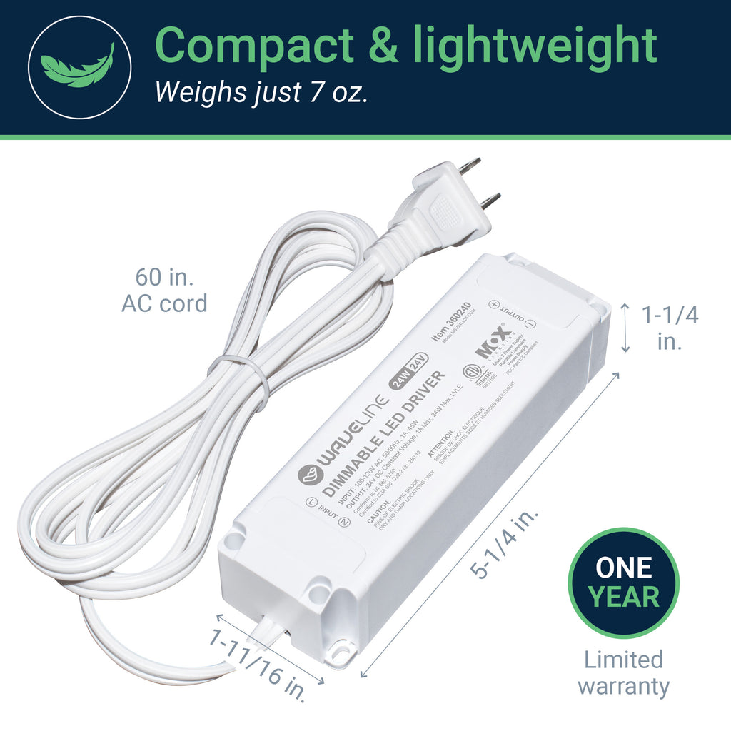 24V Dimmable LED Light Driver - 24W & 60W