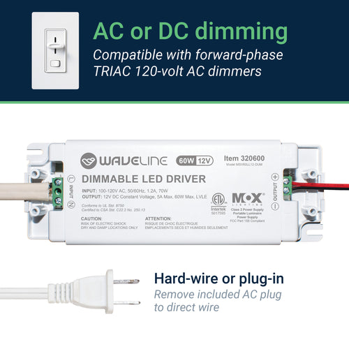 12V Dimmable LED Light Driver - 24W & 60W