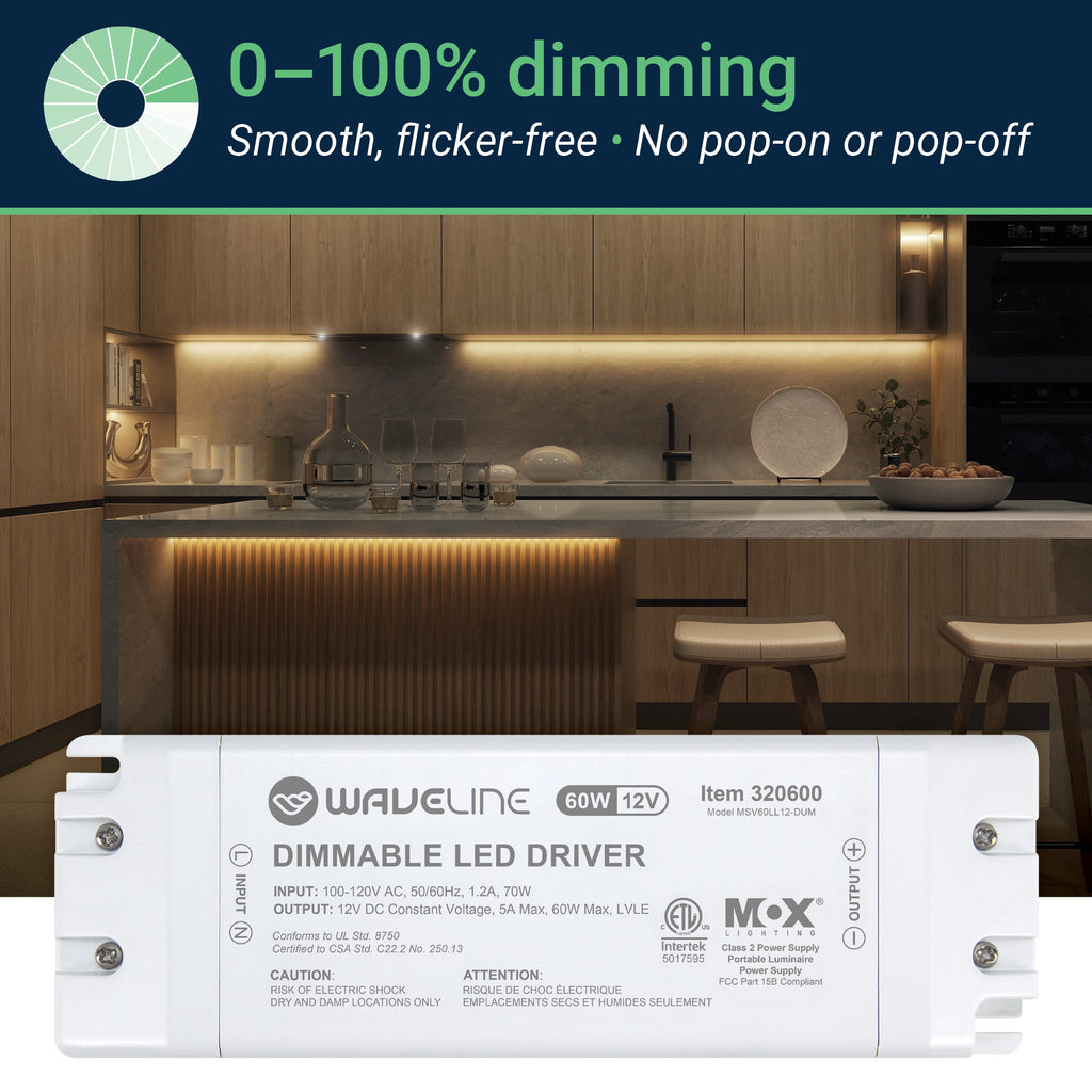 12V Dimmable LED Light Driver - 24W & 60W