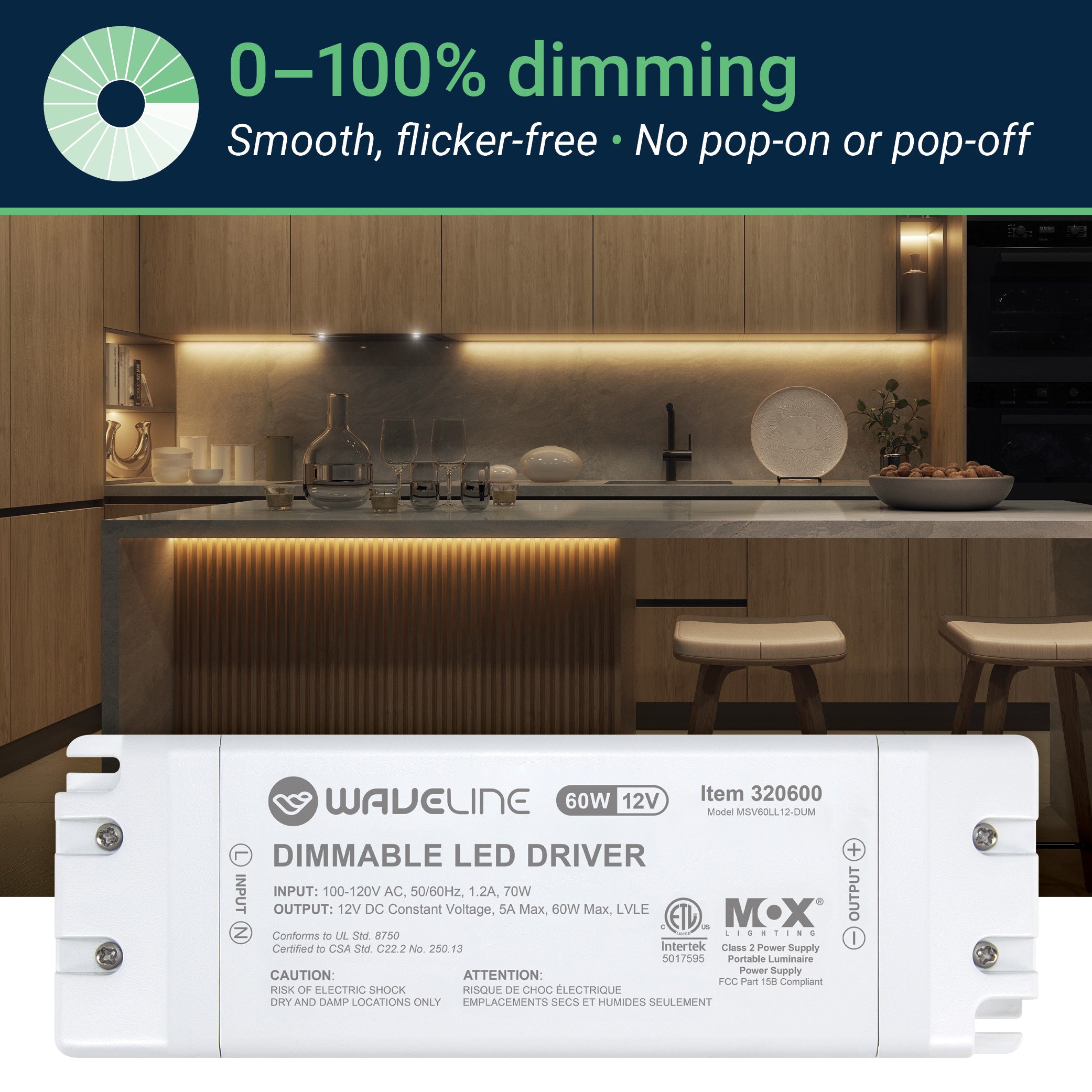 12V Dimmable LED Light Driver - 24W & 60W